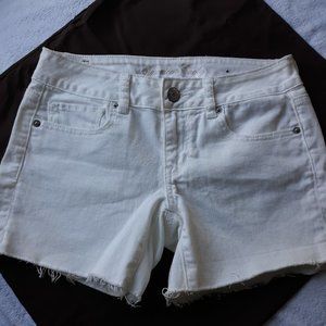 American Eagle White Cutoff Shorts